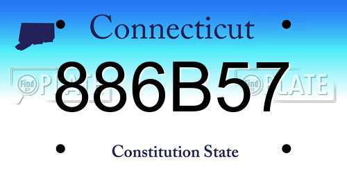 886B57 Connecticut License Plate