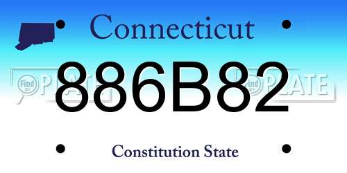 886B82 Connecticut License Plate