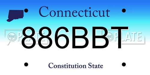886BBT Connecticut License Plate