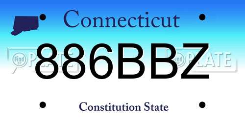 886BBZ Connecticut License Plate