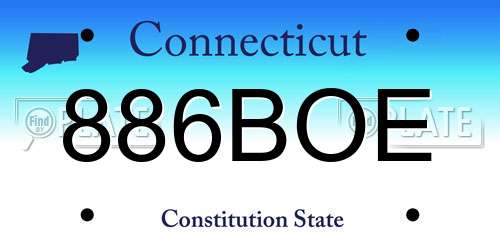 886BOE Connecticut License Plate