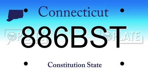 886BST Connecticut License Plate