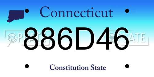 886D46 Connecticut License Plate