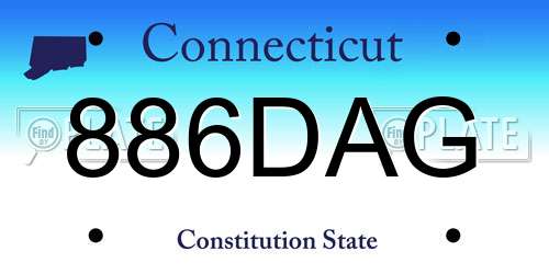 886DAG Connecticut License Plate