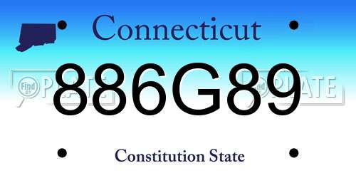 886G89 Connecticut License Plate
