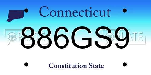 886GS9 Connecticut License Plate