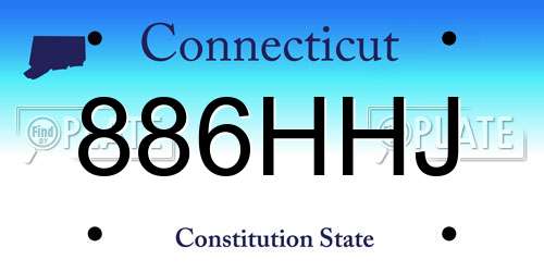 886HHJ Connecticut License Plate