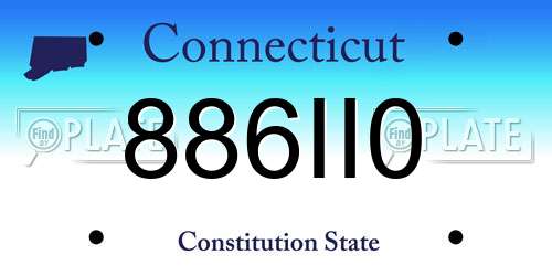 886II0 Connecticut License Plate