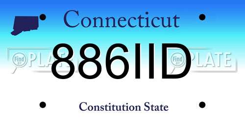 886IID Connecticut License Plate