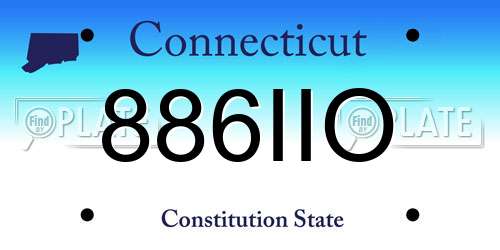 886IIO Connecticut License Plate