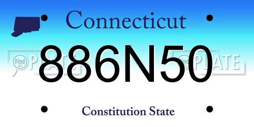 886N50 Connecticut License Plate