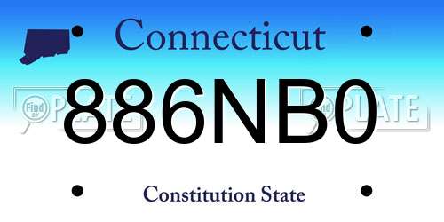 886NB0 Connecticut License Plate
