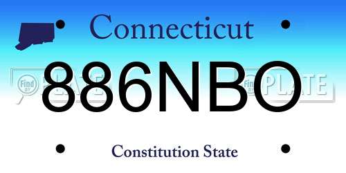 886NBO Connecticut License Plate