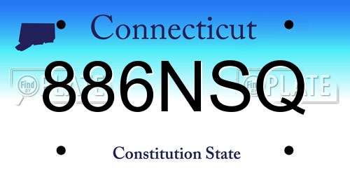 886NSQ Connecticut License Plate