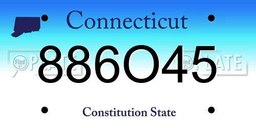 886O45 Connecticut License Plate