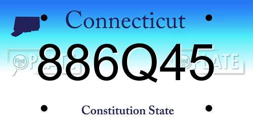 886Q45 Connecticut License Plate