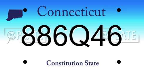 886Q46 Connecticut License Plate