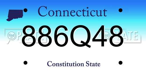 886Q48 Connecticut License Plate
