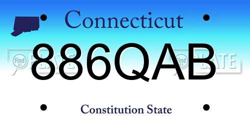 886QAB Connecticut License Plate