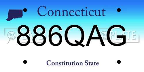 886QAG Connecticut License Plate
