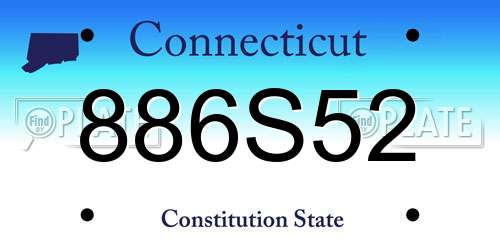 886S52 Connecticut License Plate