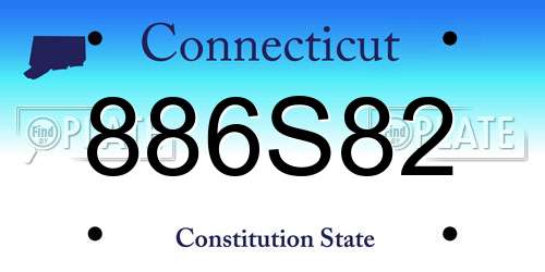 886S82 Connecticut License Plate