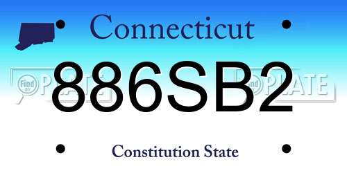 886SB2 Connecticut License Plate