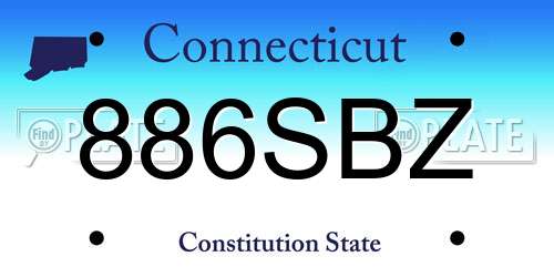 886SBZ Connecticut License Plate