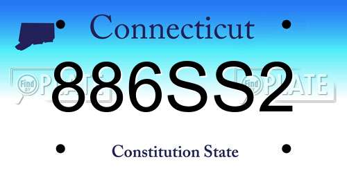 886SS2 Connecticut License Plate
