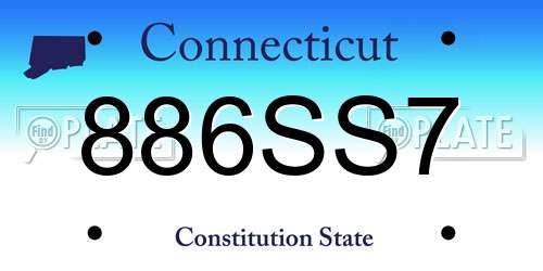 886SS7 Connecticut License Plate