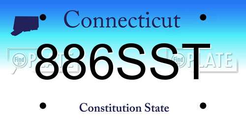 886SST Connecticut License Plate