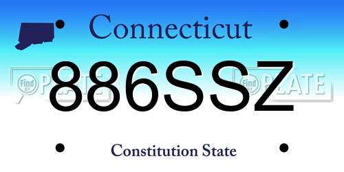 886SSZ Connecticut License Plate