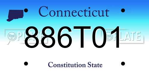 886T01 Connecticut License Plate