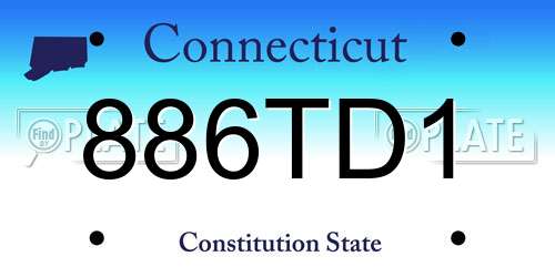 886TD1 Connecticut License Plate