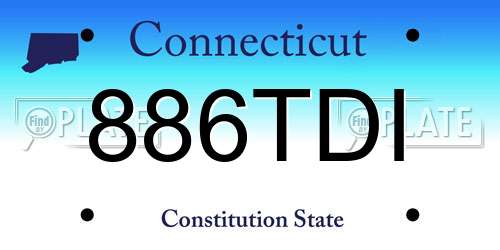 886TDI Connecticut License Plate