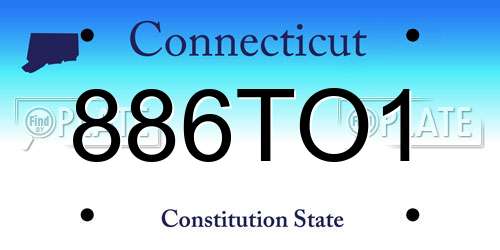 886TO1 Connecticut License Plate
