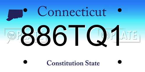 886TQ1 Connecticut License Plate