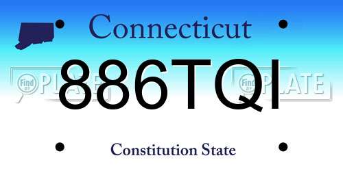 886TQI Connecticut License Plate