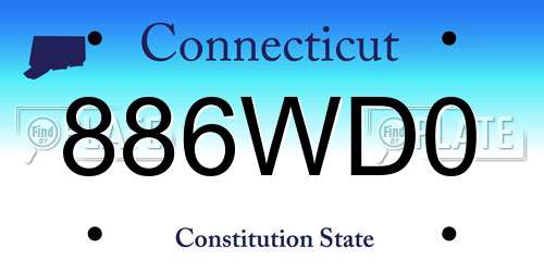 886WD0 Connecticut License Plate