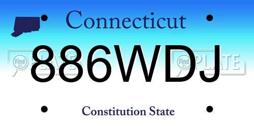 886WDJ Connecticut License Plate