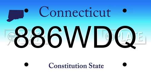 886WDQ Connecticut License Plate