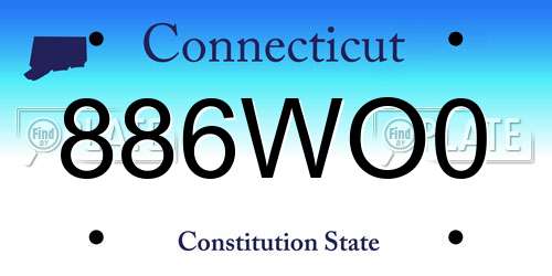 886WO0 Connecticut License Plate