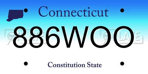 886WOO Connecticut License Plate