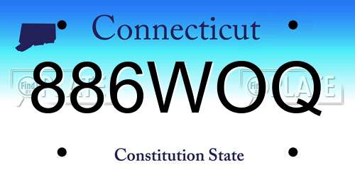 886WOQ Connecticut License Plate