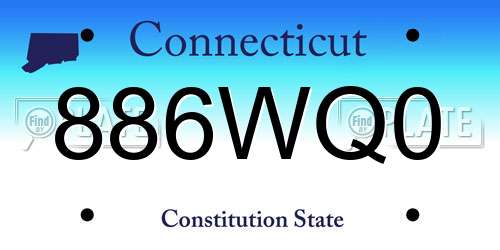 886WQ0 Connecticut License Plate