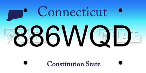 886WQD Connecticut License Plate