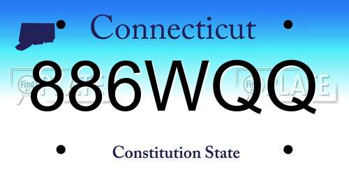886WQQ Connecticut License Plate