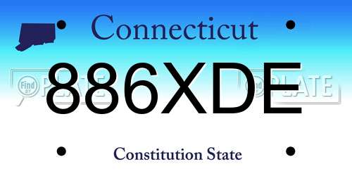 886XDE Connecticut License Plate