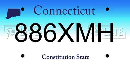 886XMH Connecticut License Plate