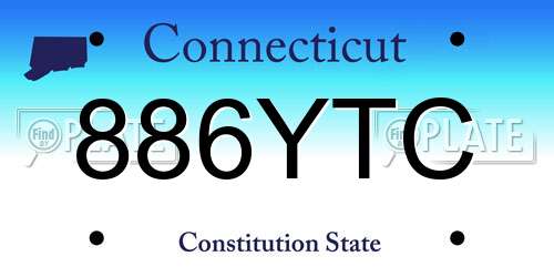 886YTC Connecticut License Plate